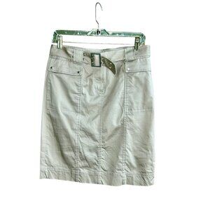 Anne Klein Khaki Tan Stretch Cotton Pencil Skirt Size 4